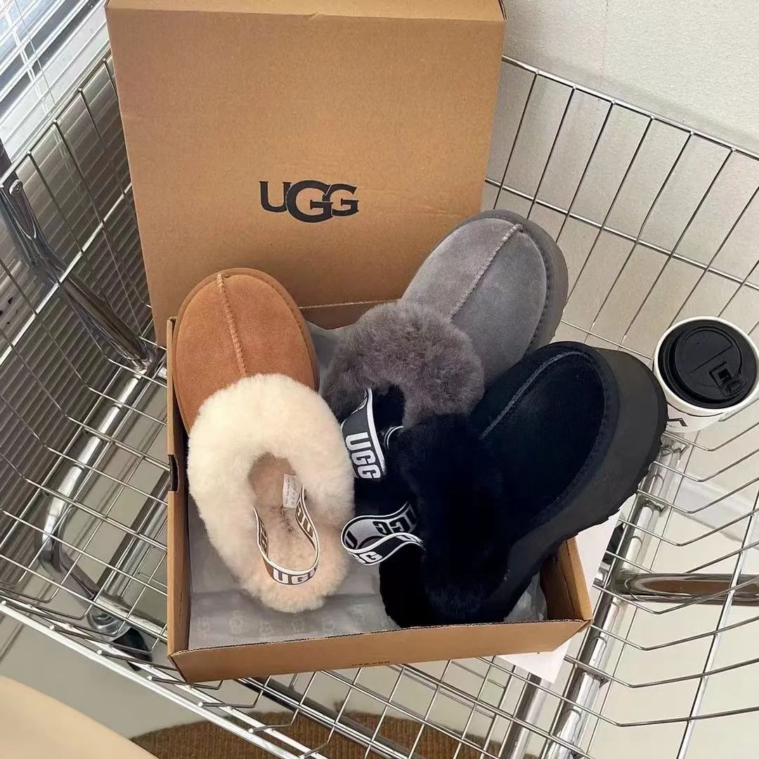 💰 480 UGG sheepskin all-in-one snow boots official website recommends 3474 5-layer 5 cm thick-soled slippers Color: Chocolate Mustard Black Gray Maroon Dusk Pink Size: 35-41
